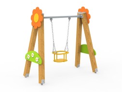 Качели на брусе «Малыш» одинарные. Подвес приобретается отдельно, 420.12