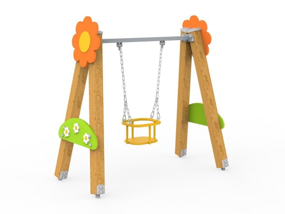 Качели на брусе «Малыш» одинарные. Подвес приобретается отдельно, 420.12