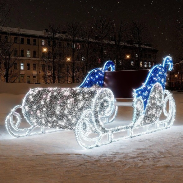 Светодиодная фигура из мишуры Полярные сани 1.3 м., (3DSE47)