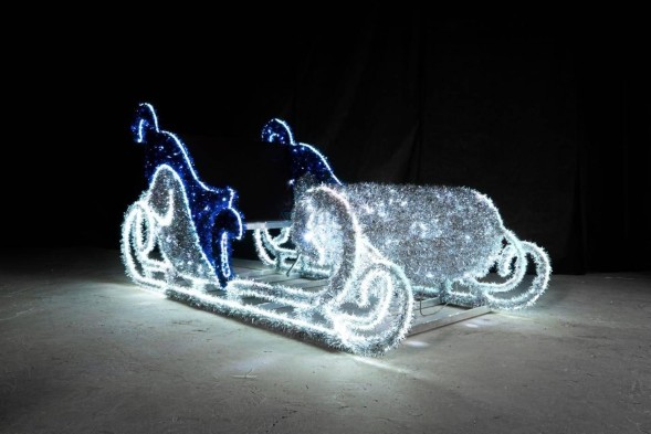 Светодиодная фигура из мишуры Полярные сани 1.3 м., (3DSE47)