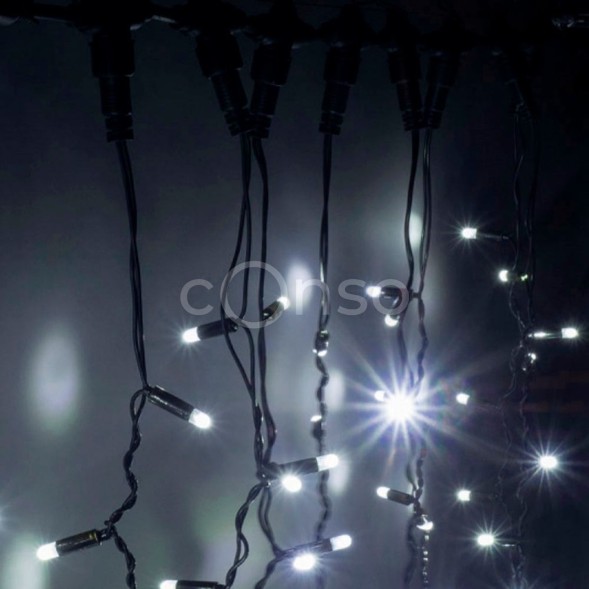 Светодиодный занавес 2,0х3,0 м, флэш, чёрный провод