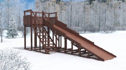 Зимняя деревянная горка Custwood Winter W7 (лестница сбоку, скат 6 м)