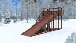Зимняя деревянная горка Custwood Winter W7 (лестница сбоку, скат 6 м)