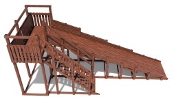 Зимняя деревянная горка Custwood Winter W7 (лестница сбоку, скат 6 м)