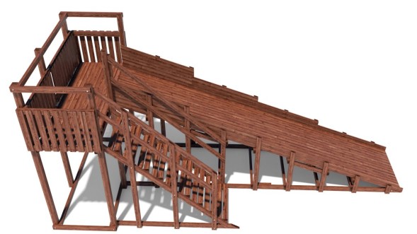 Зимняя деревянная горка Custwood Winter W7 (лестница сбоку, скат 6 м)