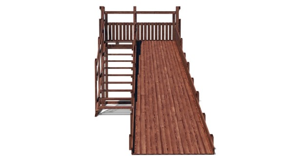 Зимняя деревянная горка Custwood Winter W7 (лестница сбоку, скат 6 м)