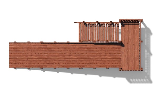Зимняя деревянная горка Custwood Winter W7 (лестница сбоку, скат 6 м)