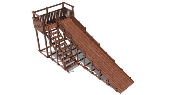 Зимняя деревянная горка Custwood Winter W7 (лестница сбоку, скат 6 м)