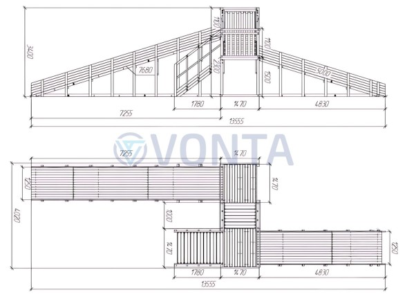 Зимняя горка Савушка Зима Wood-7/1