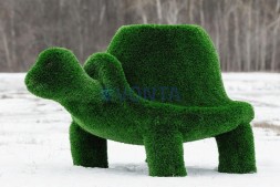 Топиари черепаха с кашпо, Мудрая, h=100 см- газон Deluxe Green