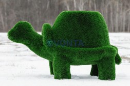 Топиари черепаха с кашпо, Мудрая, h=100 см- газон Deluxe Green