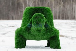 Топиари черепаха с кашпо, Мудрая, h=100 см- газон Deluxe Green