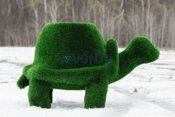 Топиари черепаха с кашпо, Мудрая, h=100 см- газон Deluxe Green