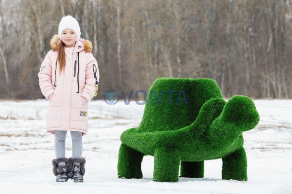 Топиари черепаха с кашпо, Мудрая, h=100 см- газон Deluxe Green