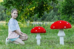 Топиари гриб мухомор стройный, h=45 см — газон Eco