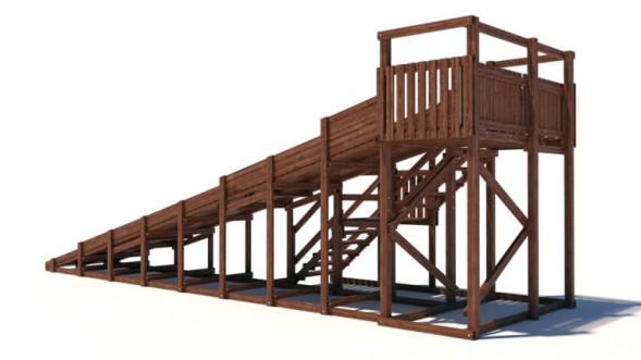 Зимняя деревянная горка Custwood Winter W8 (лестница сбоку, скат 8 м)