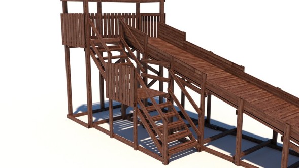Зимняя деревянная горка Custwood Winter W8 (лестница сбоку, скат 8 м)
