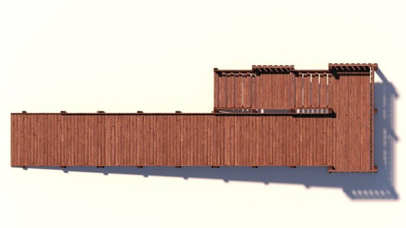 Зимняя деревянная горка Custwood Winter W8 (лестница сбоку, скат 8 м)