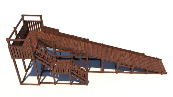 Зимняя деревянная горка Custwood Winter W8 (лестница сбоку, скат 8 м)