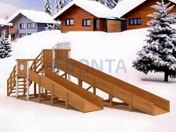 Зимняя горка IgraGrad Snow Fox скат 8 и 5 м мод.3