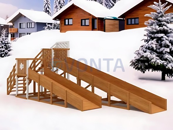 Зимняя горка IgraGrad Snow Fox скат 8 и 5 м мод.3