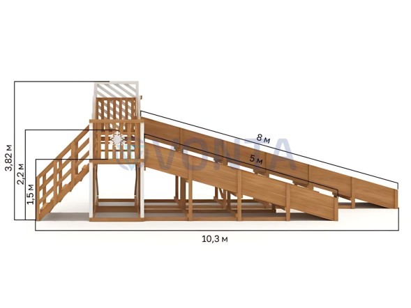 Зимняя горка IgraGrad Snow Fox скат 8 и 5 м мод.3