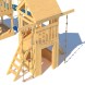 Детская деревянная игровая площадка для улицы дачи CustWood Scout S9 с деревянной крышей