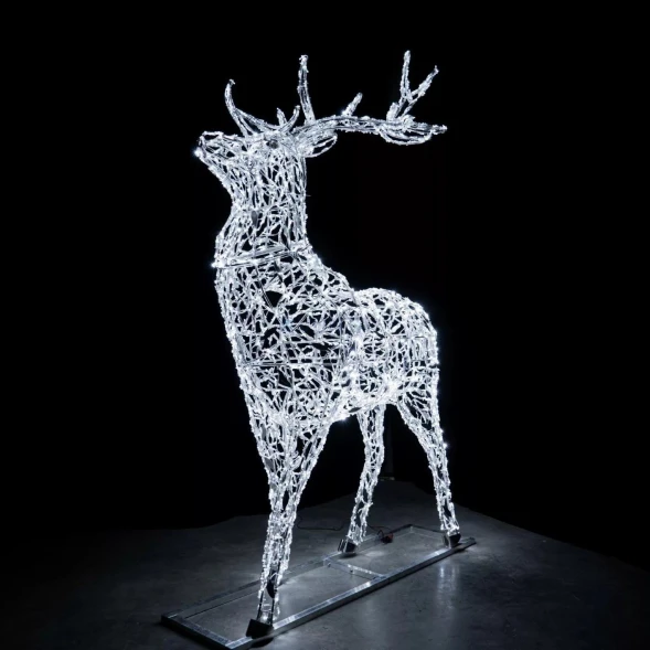 Светодиодная фигура Олень серебряный Premium 3,5 м., (OL353s350)