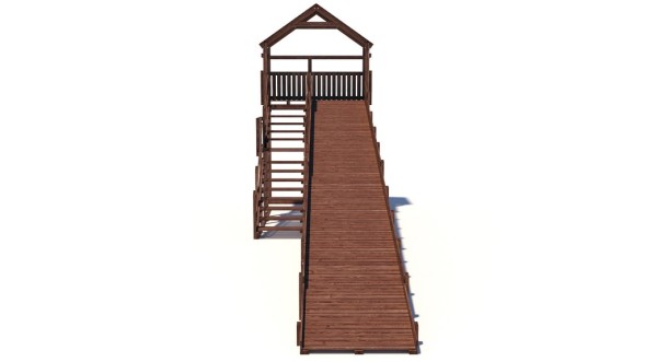 Зимняя деревянная горка Custwood Winter W8 с крышей (лестница сбоку, скат 8 м)