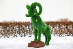 Топиари козел на камне — газон Deluxe