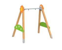 Качели на брусе «Цветочные» одинарные. Подвес приобретается отдельно, 420.15