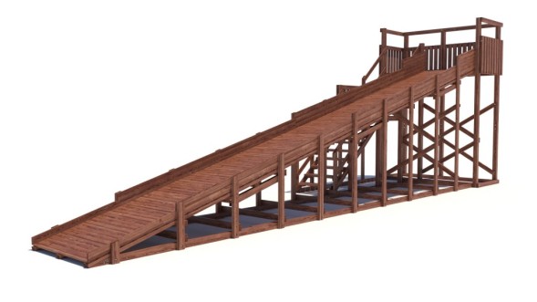 Зимняя деревянная горка Custwood Winter W9 (лестница сбоку, скат 10 м)