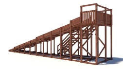 Зимняя деревянная горка Custwood Winter W9 (лестница сбоку, скат 10 м)