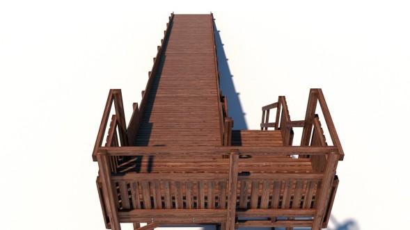 Зимняя деревянная горка Custwood Winter W9 (лестница сбоку, скат 10 м)