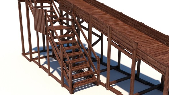 Зимняя деревянная горка Custwood Winter W9 (лестница сбоку, скат 10 м)