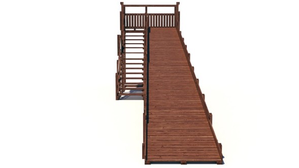 Зимняя деревянная горка Custwood Winter W9 (лестница сбоку, скат 10 м)