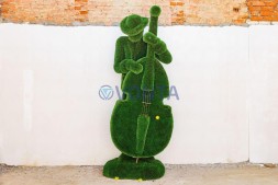 Топиари музыкант, контрабасист Оскар — газон Deluxe