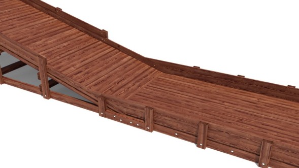 Зимняя деревянная горка Custwood Winter W8 с крышей и выкатом (лестница сбоку, скат 8 м)