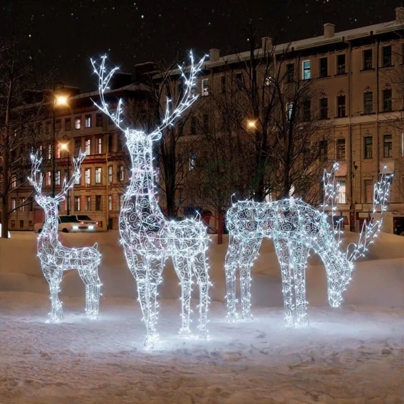 Комплект светодиодных фигур Семья Оленей 3 шт., (OL150)