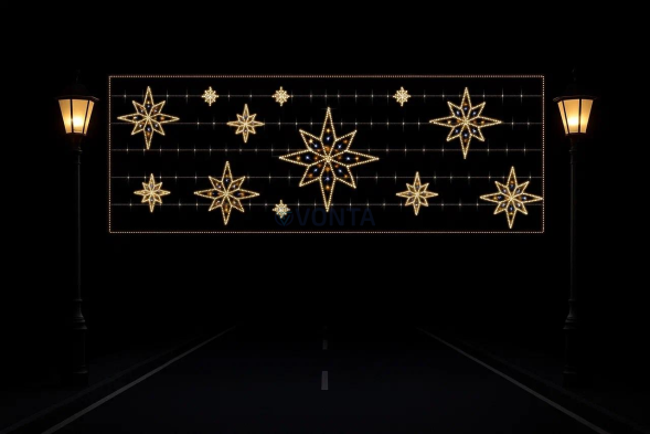 Светодиодная растяжка Звезды 500 см., (SR361)