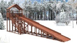 Зимняя деревянная горка Custwood Winter WF10 с крышей (лестница сбоку, скат 10 м)