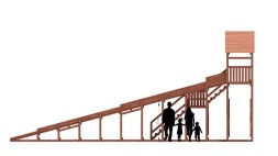 Зимняя деревянная горка Custwood Winter WF10 с крышей (лестница сбоку, скат 10 м)