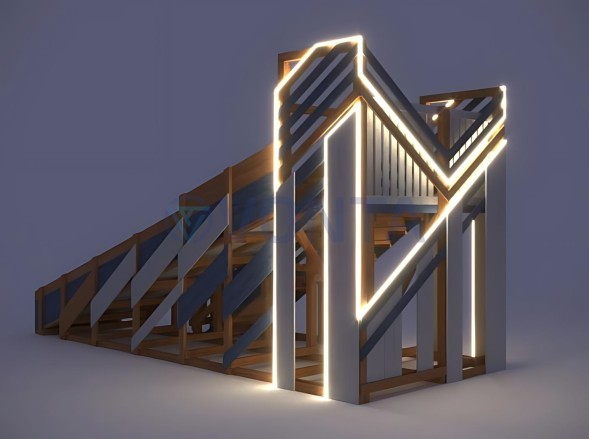 Детская деревянная зимняя горка IgraGrad Snow Fox скат 5.9 м мод.3