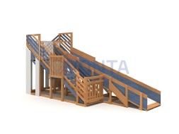 Детская деревянная зимняя горка IgraGrad Snow Fox скат 5.9 м мод.3