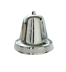 Колокольчик глянцевый, серебряный, 12,5 см, 15 см