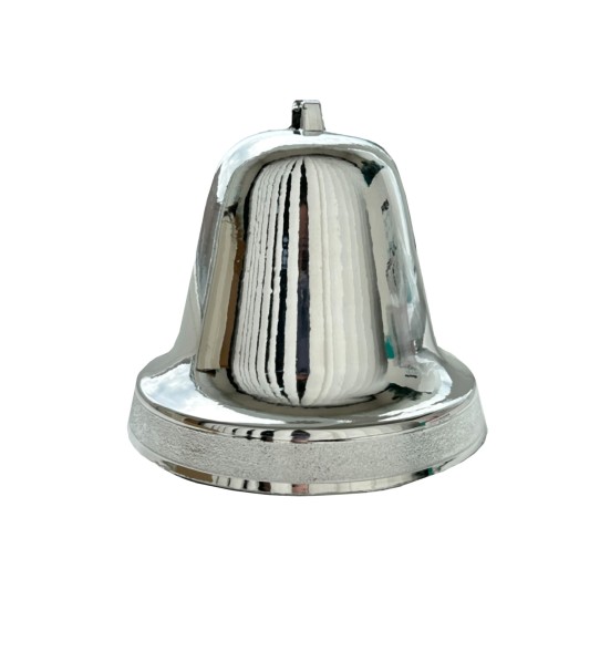 Колокольчик глянцевый, серебряный, 12,5 см, 15 см