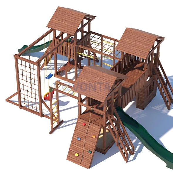 Детская деревянная игровая площадка для улицы дачи CustWood Active 15