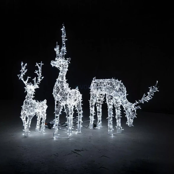 Комплект светодиодных фигур Семья Оленей 3 шт., (OL338)