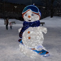 Светодиодная фигура из мишуры Снеговик Сноубордист 2.45 м., (3DGR812)