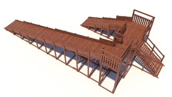 Зимняя деревянная горка Custwood Winter W11 (2 ската — 10 м и 4,3 м)
